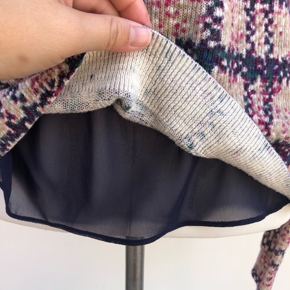 Lucky Brand Plaid Mixed-Media open back top - Picture 5 of 8